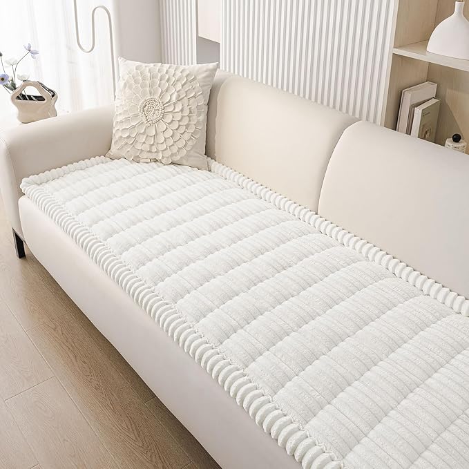 Smiry Couch Cover for Dogs Washable, Non Slip Fuzzy Pet Couch Covers for 3 by Smiry