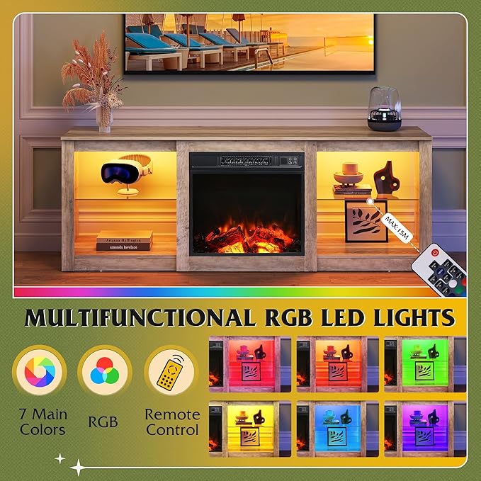 WLIVE 58 Inches Fireplace TV Stand - Image 5