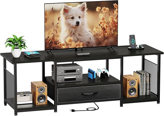 TV Stand with Drawers and Power Outlet - Image 2