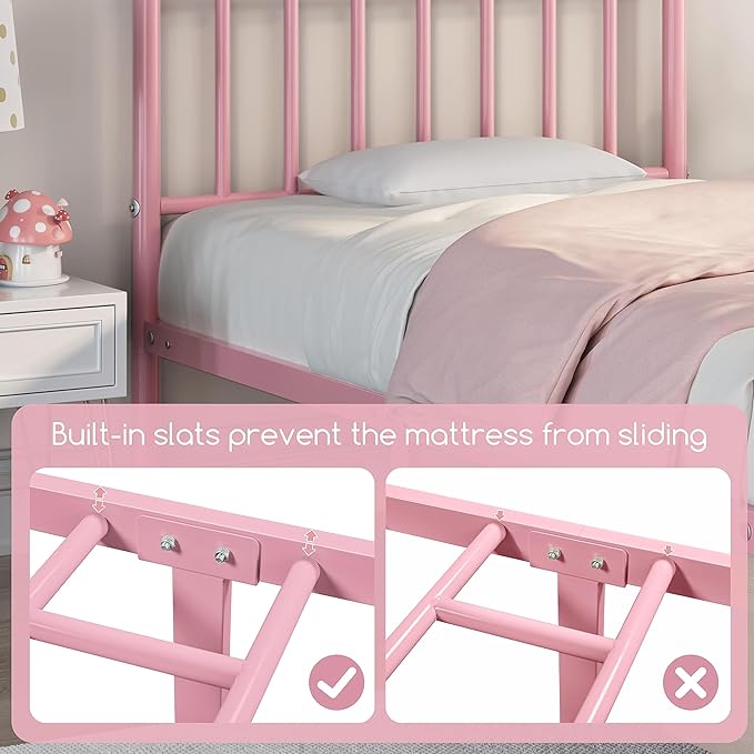 Yaheetech Twin Size Bed Frame Metal Platform Bed Frame Mattress Foundation - Image 5