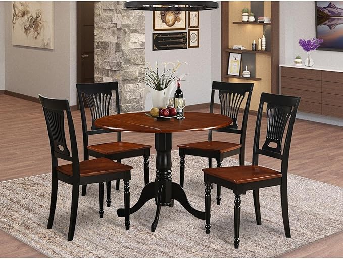 East West Furniture DLPL5-BCH-W 5 Piece Kitchen Table & Chairs Set Includes a - Image 6
