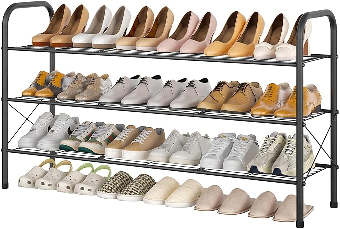 Hoctieon 3 Tier Mesh Style Shoe Rack, Entryway Shoe Shelf, Shoe Storage by Hoctieon