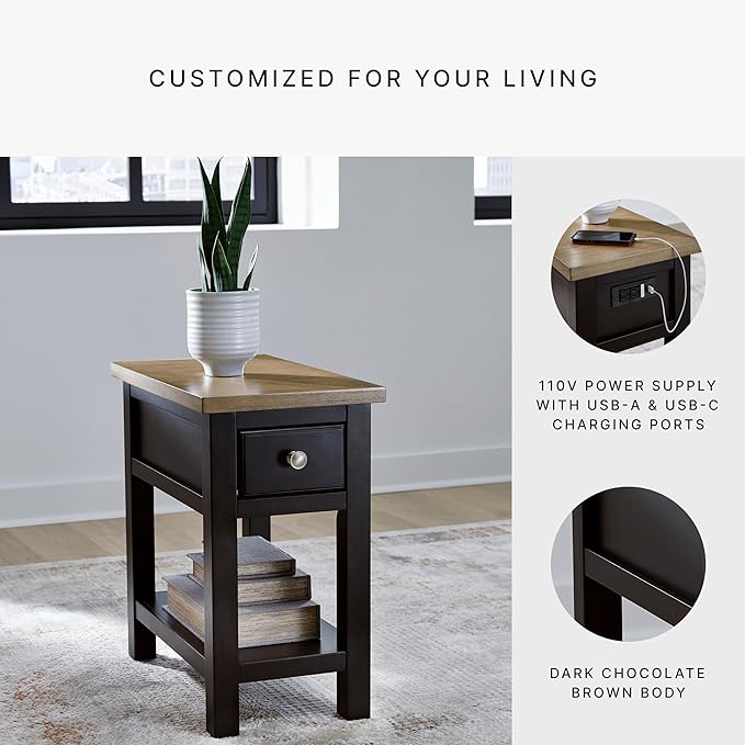 Signature Design by Ashley Drazmine Casual 1 Drawer Chair Side End Table - Image 8
