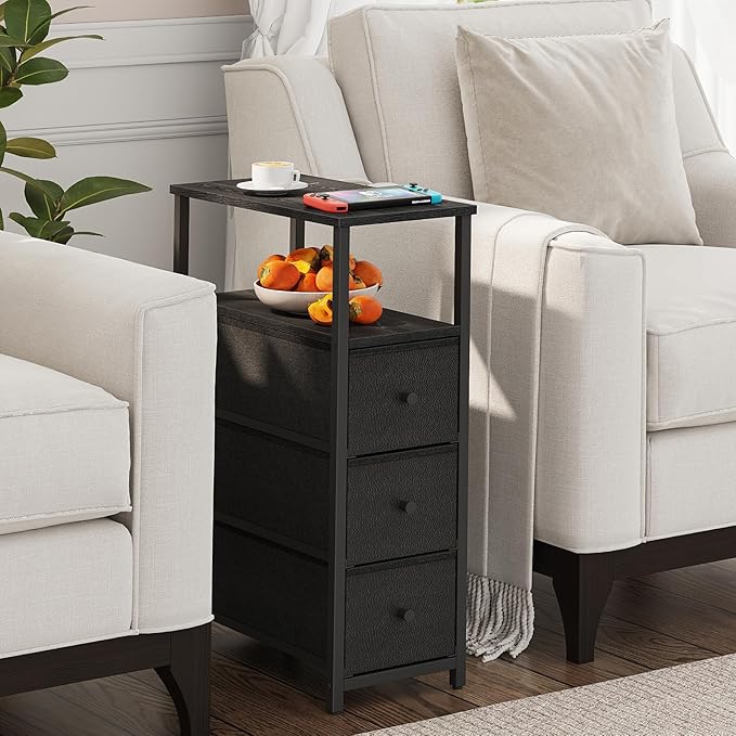 TUTOTAK Narrow Night Stand, Slim End Table, Tall Side Table - Image 2