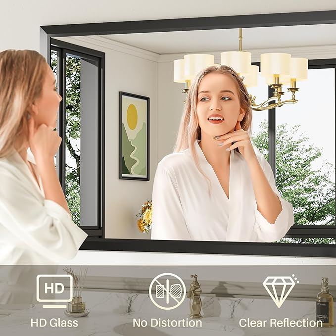 24x36 Inch Black Bathroom Mirror - Image 4