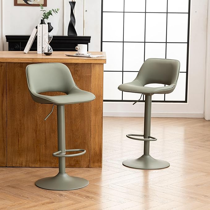 YOUNIKE Bar Stools Set of 2 Modern Swivel Barstools, Adjustable Counter Height - Image 8