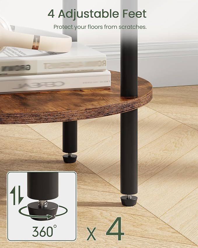 Round Side Table, 2-Tier End Table, Small Side Table - Image 7