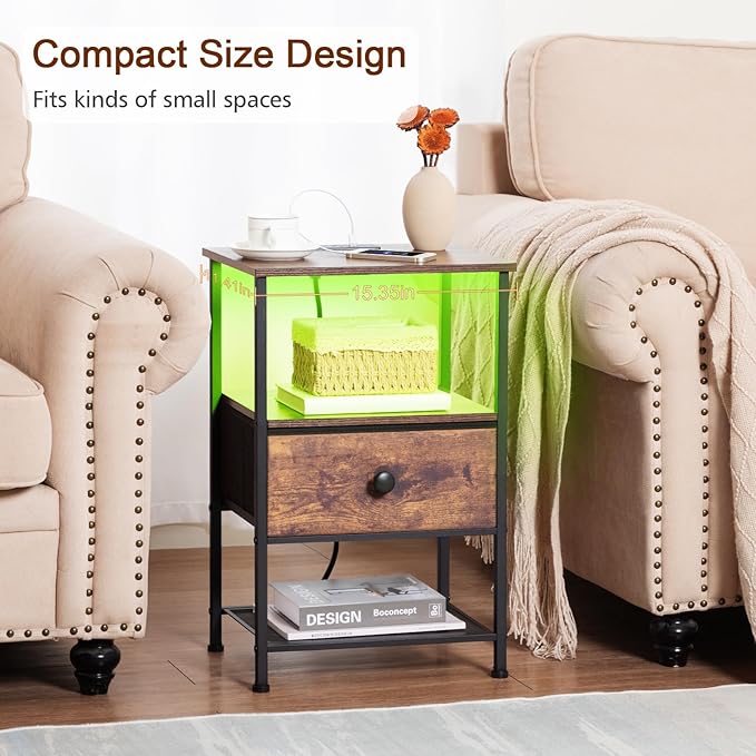 Night Stand Set 2, LED Nightstand - Image 8