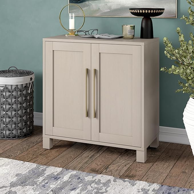 Henn&Hart 28" Wide Rectangular Accent Cabinet in Beech White, - Image 10