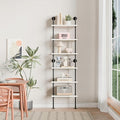 Industrial Ladder Pipe Shelves, Wall Mounted Wood Metal Rustic Bookshelf by ANYNICE
