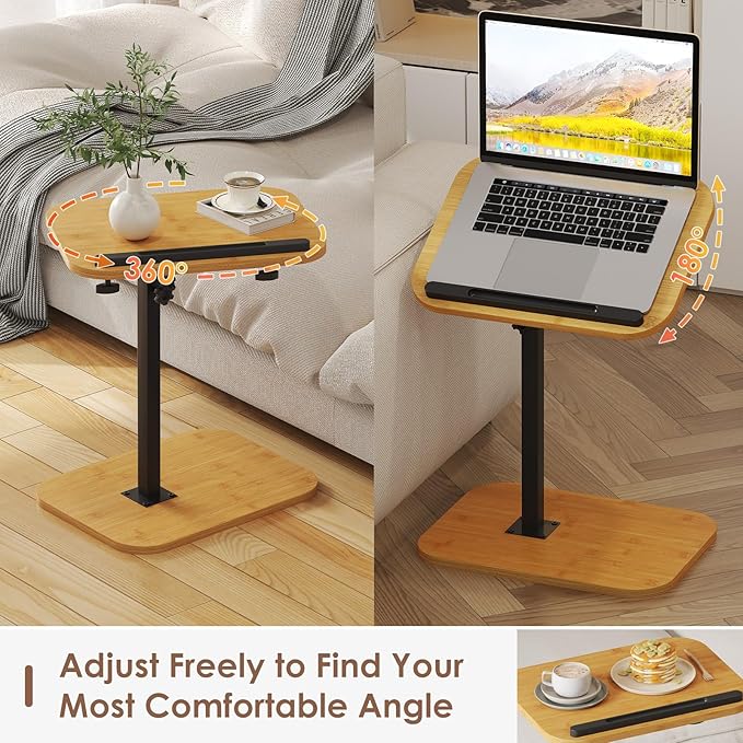 Sofa Couch Arm Table Tv Tray Small Bed Stand C Shaped Side End Tables - Image 3