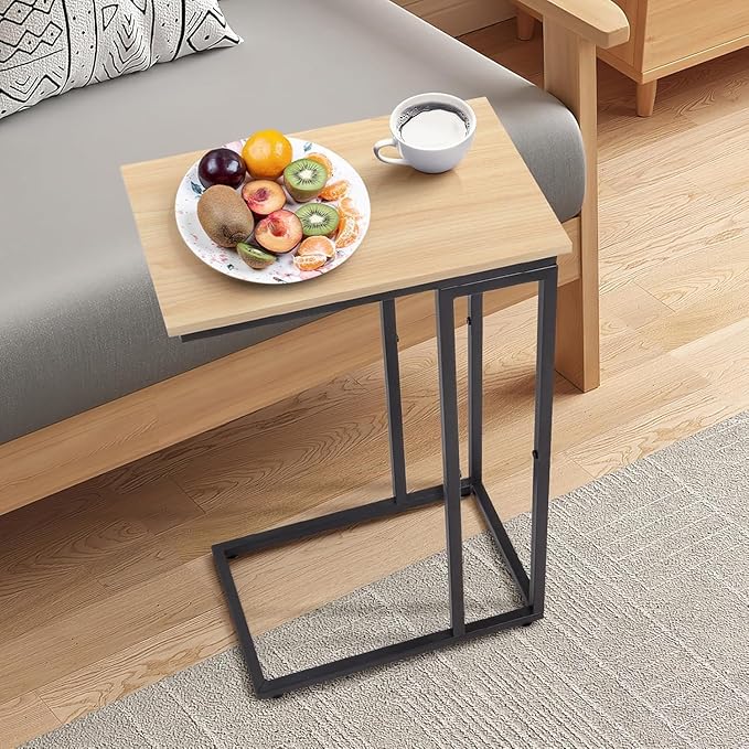 C-Shaped End Table, for Living Room, Small Spaces, TV Tray Couch Side Tables - Image 2