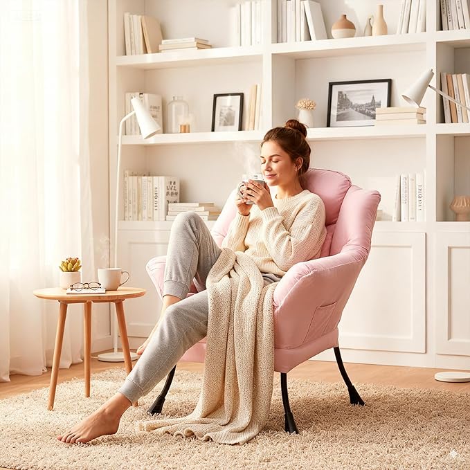 Lazy Chair with Pillow for Living Room, Modern Lounge Accent Chair with - Image 4