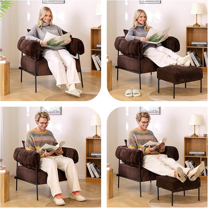 HollyHOME Modern Velvet Accent Chair - Image 8