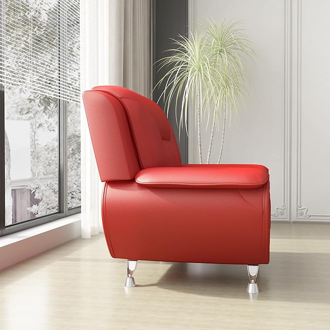 Container Furniture Direct Michael Modern Faux Leather Upholstered Stainless - Image 15