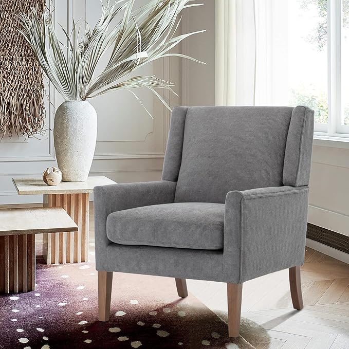COLAMY Modern Wingback Living Room Chair, Upholstered Fabric Accent Armchair - Image 8