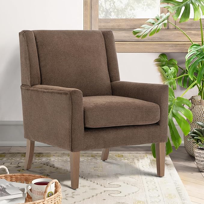 COLAMY Modern Wingback Living Room Chair, Upholstered Fabric Accent Armchair by COLAMYINC