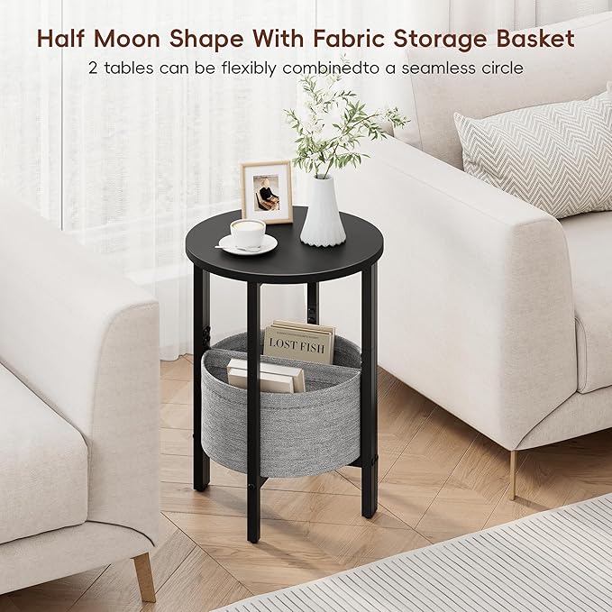 Vagusicc Small Round Side Table End Table, Tall Accent Table - Image 5