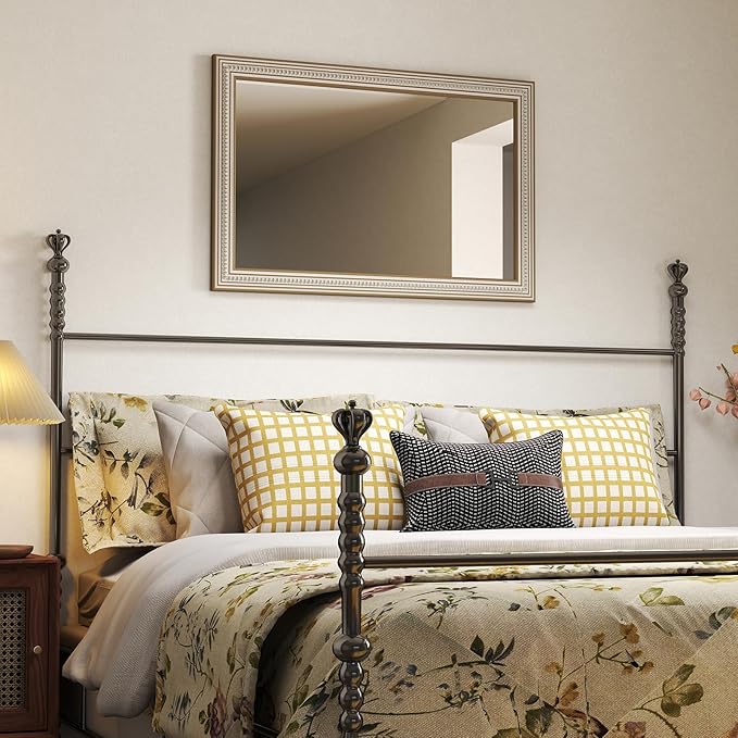 36x24 Inch Farmhouse Wooden Rectangle Mirrors - Image 5