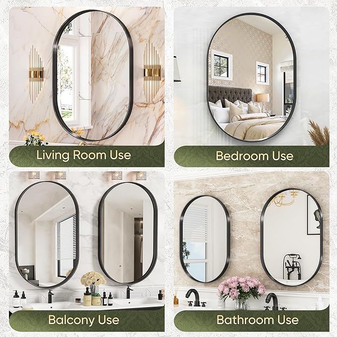 Suidia 22" x 30" Bathroom Mirror, Bathroom Vanity Mirror Metal Framed, - Image 7