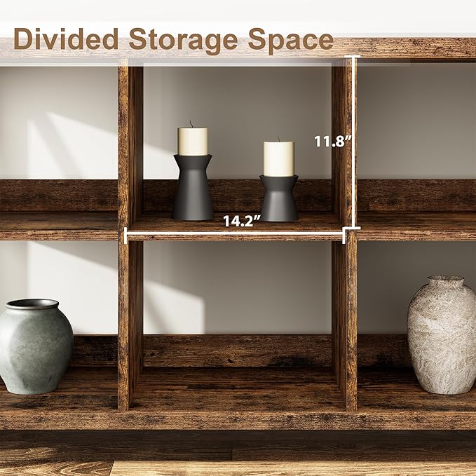 GarveeHome 8 Cube Storage Organizer Bookshelf, 3 Tier Metal Horizontal Bookcase - Image 2