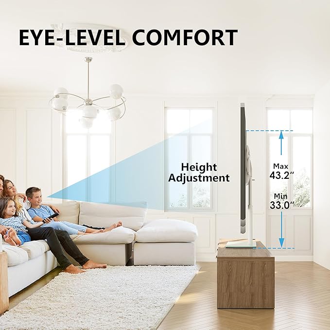 FITUEYES Universal TV Stand, Swivel TV Table Stand - Image 5