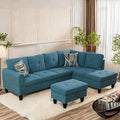 L Shaped Sectional Sofa with Ottoman, Modern Couches by GlasFlength