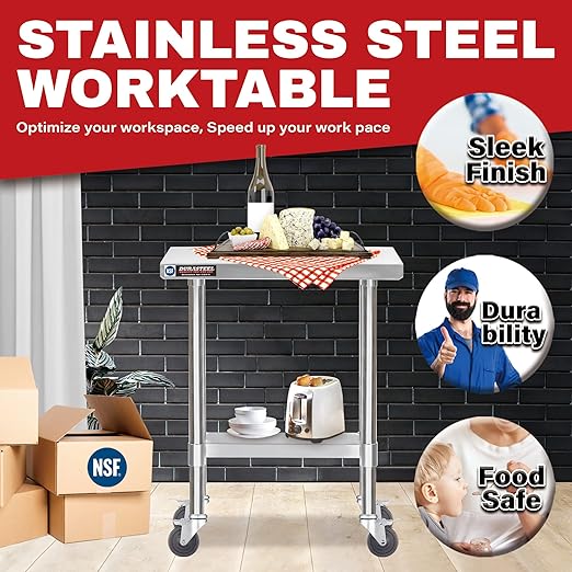 DuraSteel 30x12 NSF Stainless Steel Cart - Image 3
