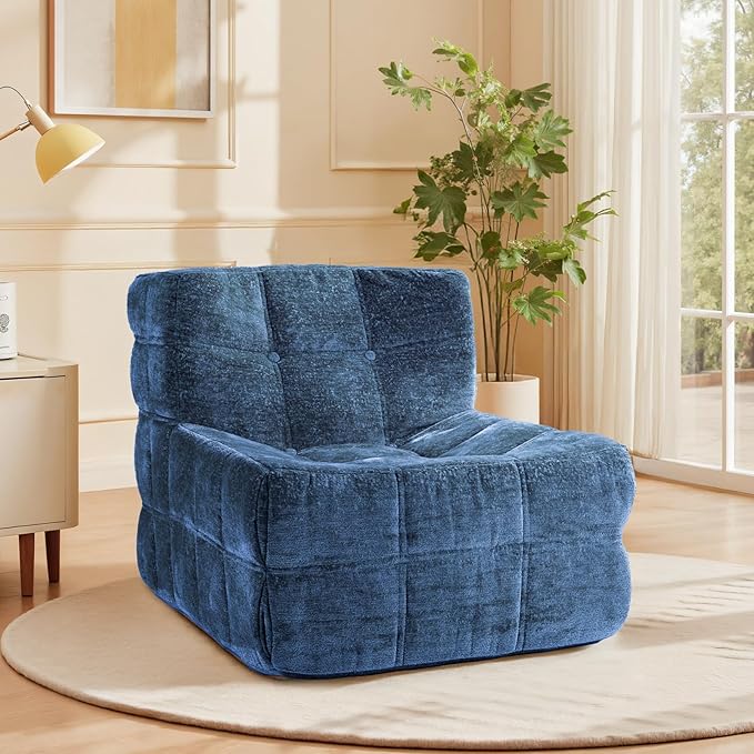 Bean Bag Chair, Soft Chenille Pre-Filled Lazy Chair Floor Sofa Bean Bag Chair by INMOZATA