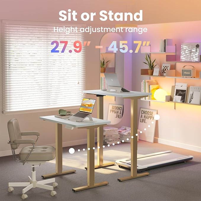 HUANUO 32" Small Electric Standing Desk Adjustable Height, 4 Memory Height - Image 3
