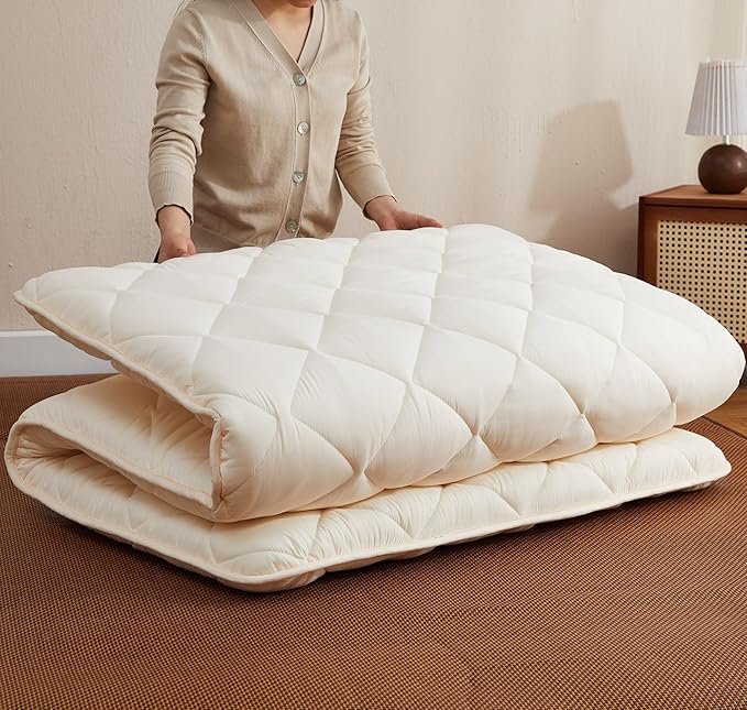 Japanese Floor Futon Mattress, Tatami Mat Sleeping Pad, Shikibuton, Mattress by Aircliff