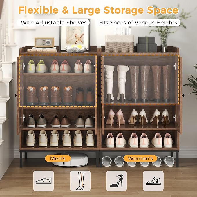 Rattan Shoe Cabinet Storage for Entryway, Shoe Cabinet - Image 5