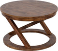 Kate and Laurel Aja Bohemian Round Wood Coffee Table; 26 inch Diameter; Walnut by KateandLaurel
