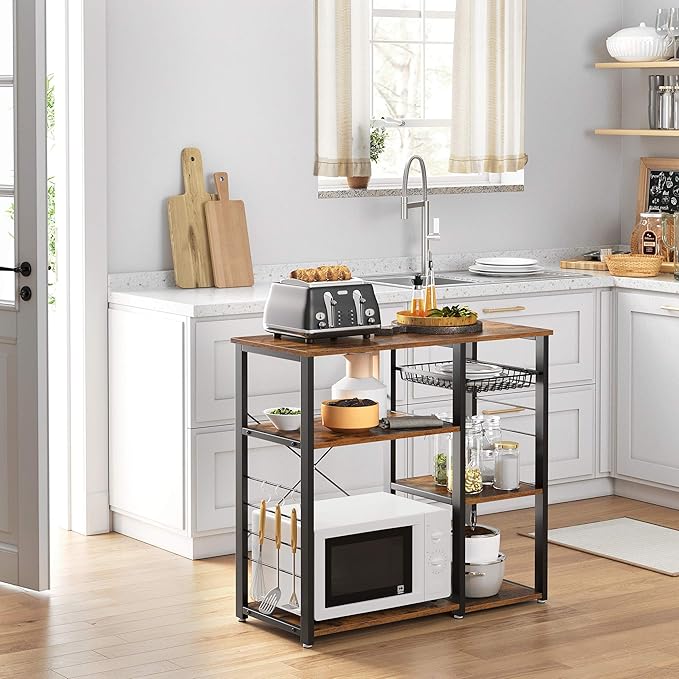VASAGLE ALINRU Kitchen Baker’s Rack, Coffee Bar, Microwave Oven Stand, - Image 2