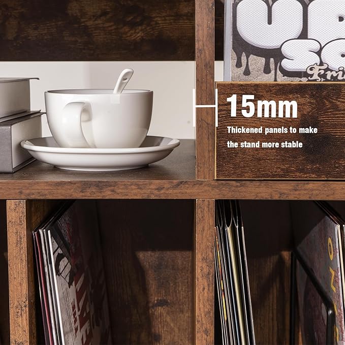 Record Player Stand, Large Record Player Table Cabinet - Image 7