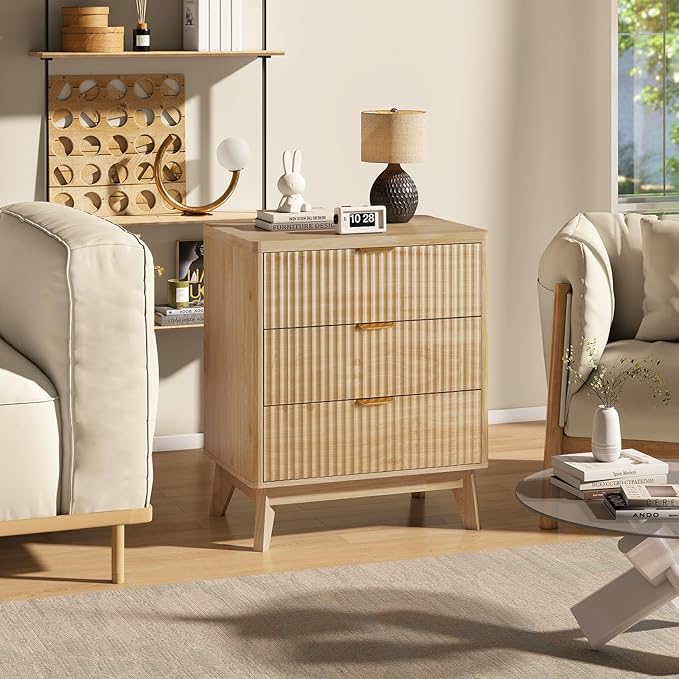 LYNCOHOME Fluted Nightstand - Image 6