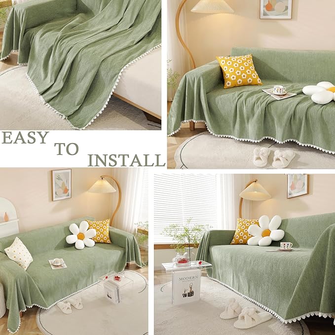 HANDONTIME Couch Cover, Sofa Covers, Sage Couch Cushion Cover Dog Furniture - Image 5