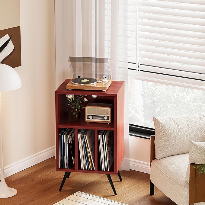 Record Player Stand, Vinyl Record Storage Cabinet - Image 7