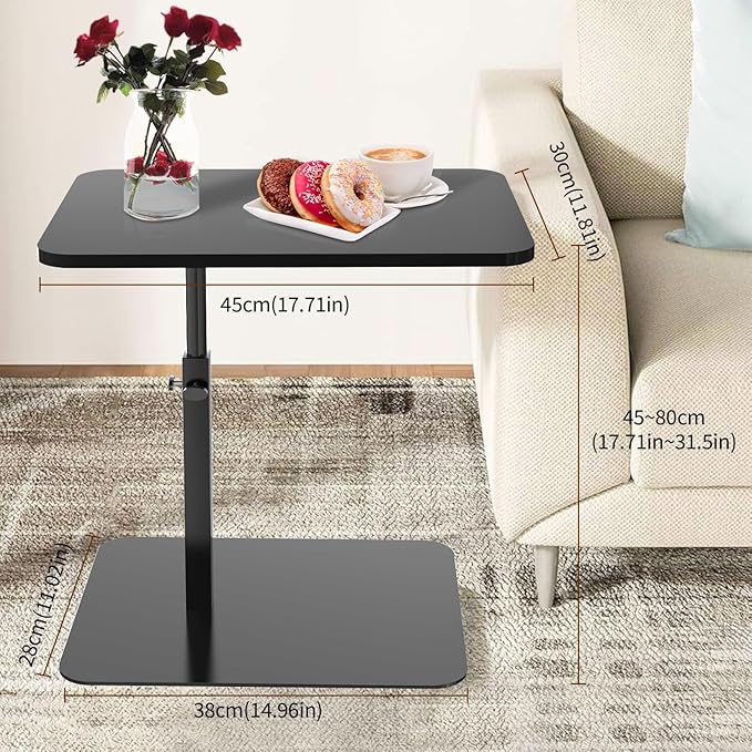 C Table for Sofa, C Table Adjustable Height, Living Room/Bedroom Small C Side - Image 4