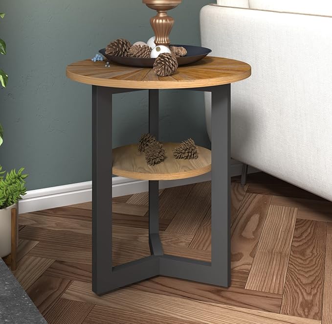 MODERION Round End Table with Storage by MODERION-YourHomeSoulMate