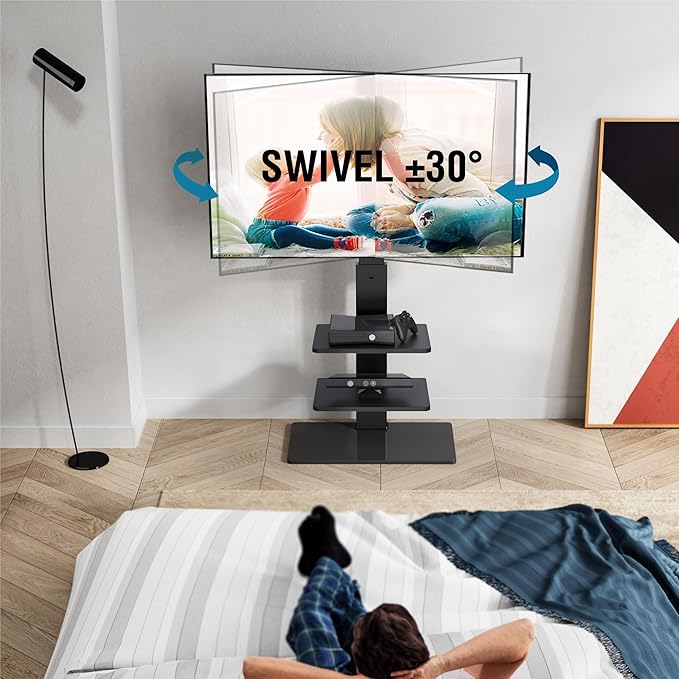 FITUEYES Swivel Floor TV Stand - Image 4