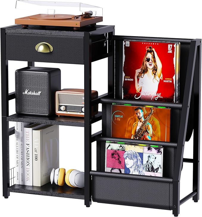 End Table with Vinyl Record Storage by YAKANJ