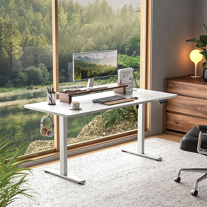 Veken 55 Inch Large Electric Standing Desk, 4 Memory Heights Adjustable - Image 2