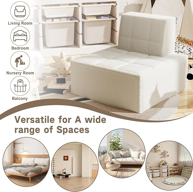 Bean Bag Chair, Accent Chair, Modular Sherpa Sofa Chair, Floor Sofa - Image 6