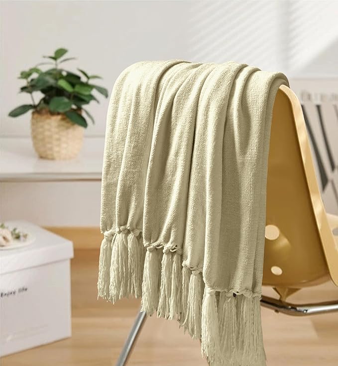 Chenille Throw Blanket for Couch 60"X 80" Twin, Soft Cozy Throws - Image 3