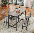 5-Piece Bar Table and Chairs Set, 43.3'' Pub Table Set Modern Small Table and by Unknown