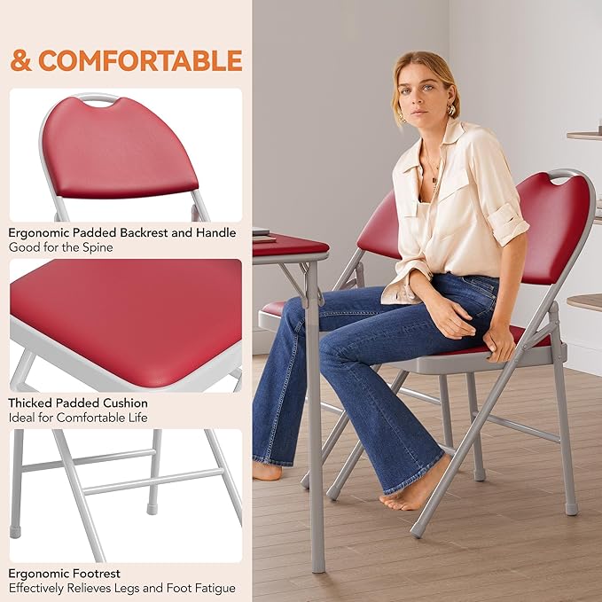 GarveeHome 2 Pack Folding Chairs - Image 3
