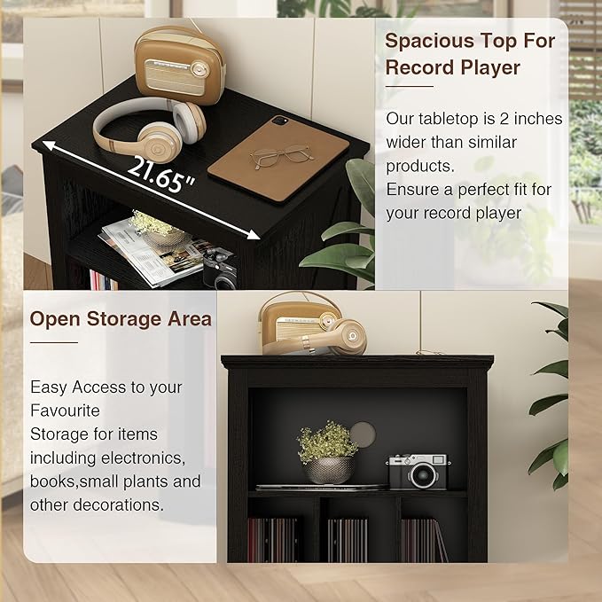 Farmhouse Record Player Stand, 3 Tier Turntable Stand - Image 3