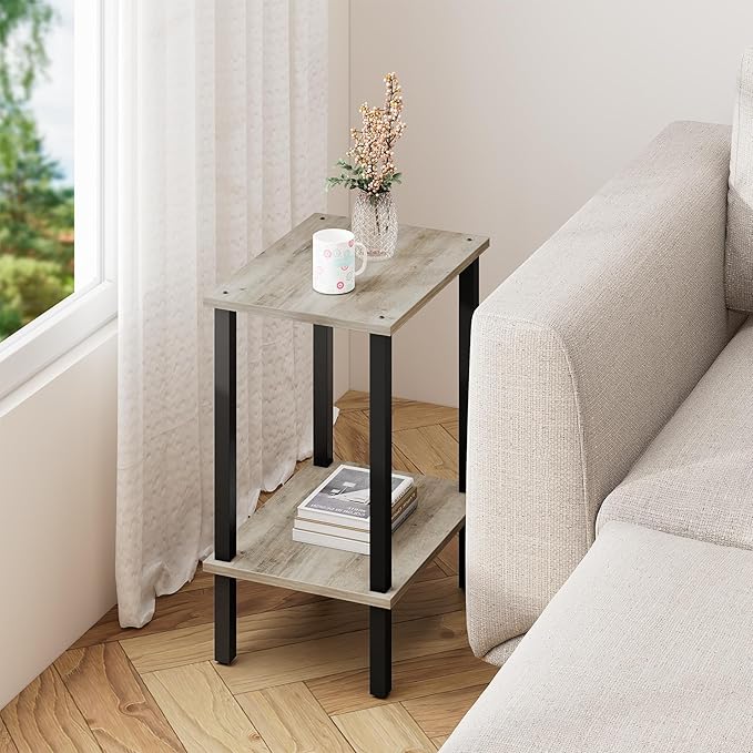 TUTOTAK End Table, Side Table, Nightstand, 2-Tier Storage Shelf, Sofa Side Table - Image 8