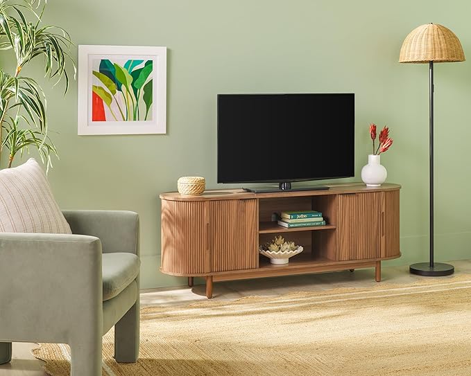Walker Edison Modern Curved Reeded TV Stand - Image 4